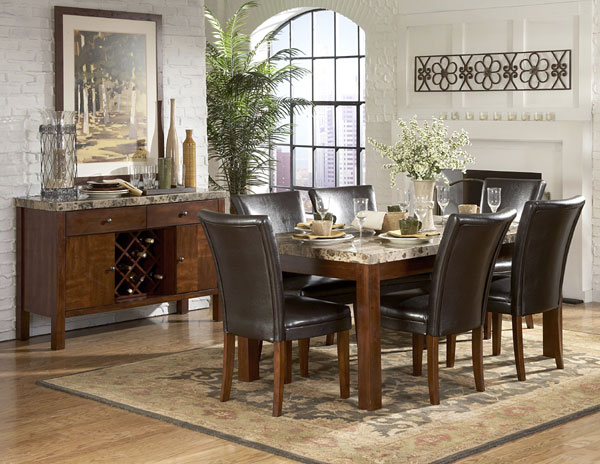 Sioux Falls Dining Room Table Set with Marble Top