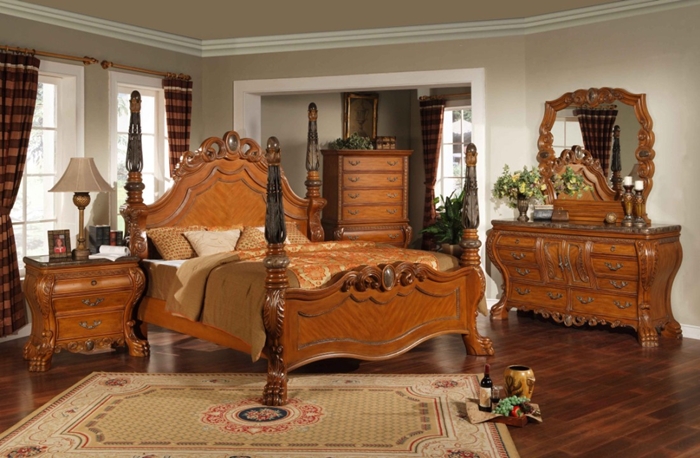 Edenia Amaretto Master Bedroom Set wit Marble Accents