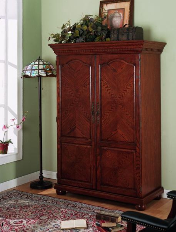 Conley Oak Computer Armoire