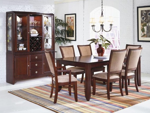 Yonkers Dining Room Table Set with Microfiber Chairs