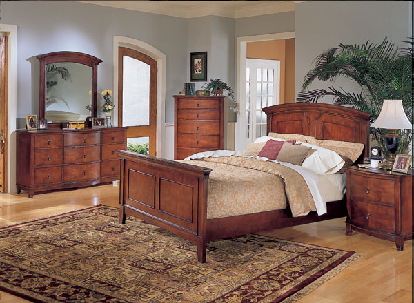 Aurora Art Deco Cherry Bedroom Furniture Set