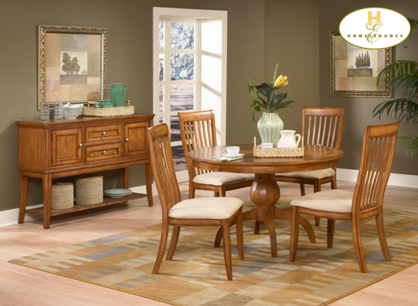 Cincinnati Round Dining Room Table Set in Natural