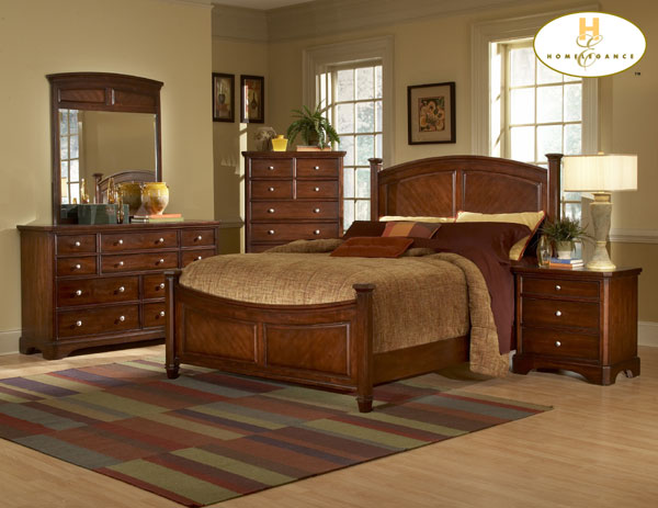 Davida Cherry Brown Bedroom Set