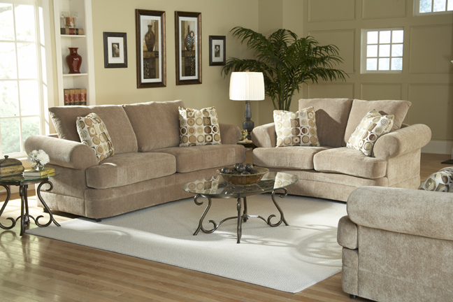 Stockton Living Room Sofa Set in 2 Fabric Choices