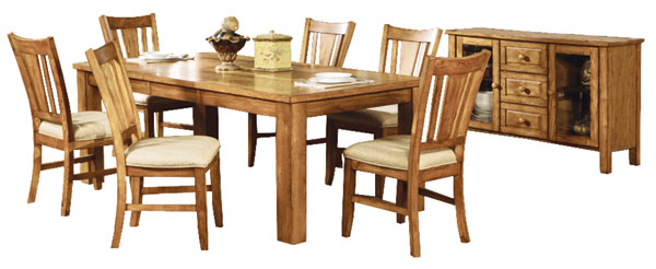 Scottsdale Dark or Natural Oak Dining Room Table Set
