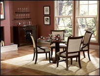 Glendale Round Glass Dining Room Table Set