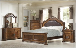 Culver Master Bedroom Set with Leather Headboard