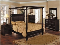 Nautilus Espresso Bedroom Set with Canopy Bed