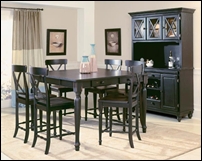 Concord Distressed Black Pub Table Set