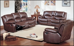 Tacoma Reclining Leather Sofa Set with Recliner