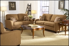 Newberry Living Room Sofa Set in Tan Chenille