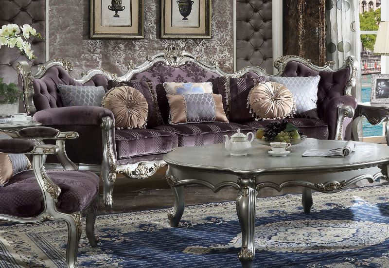 Von Furniture Versailles Formal Living Room Set in Ivory