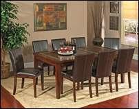Midway Dining Table Set with Slate Inlay