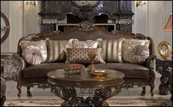 Prescott Fabric-Leather Formal Living Room Set