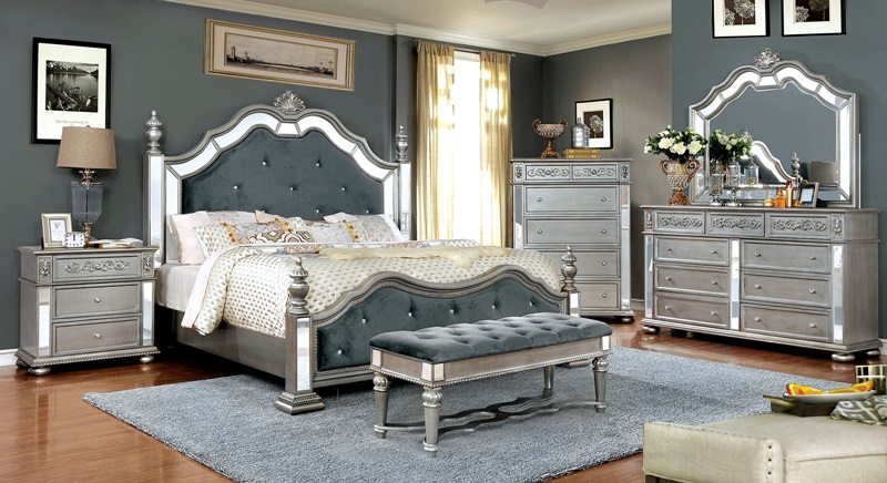 cm7194 azha silver bedroom set | furniture of america | free shipping