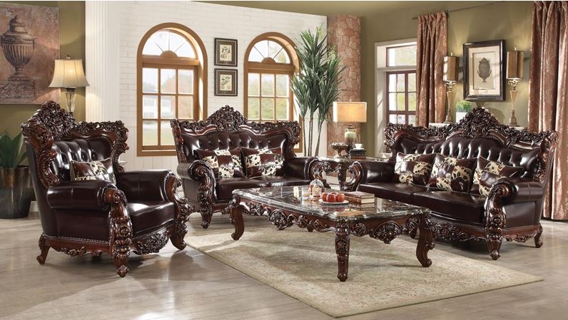 Rho Formal Leather Living Room Set