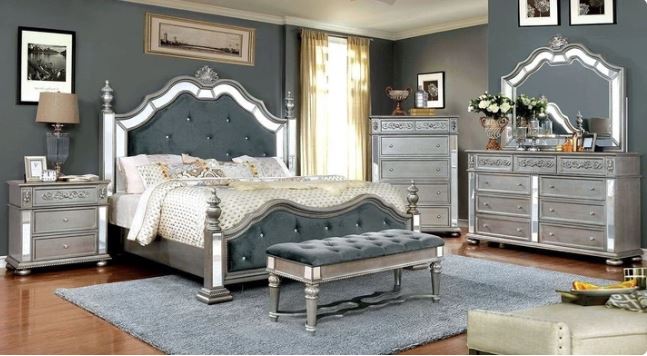 Sadao Bedroom Set in Silver