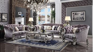 Lucca Formal Living Room Set in Platinum